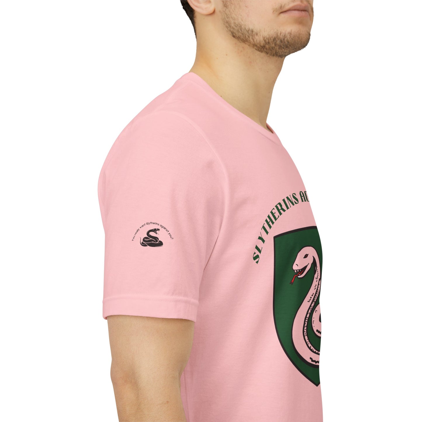 Slytherins Against MAGA T-Shirt — Green Snake Shield Tee