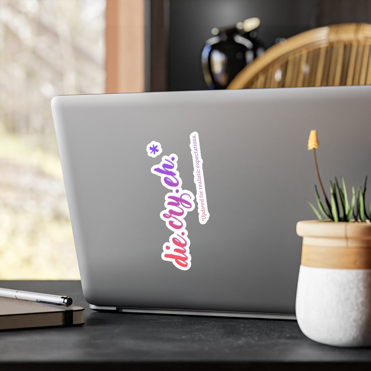 Die Cry Eh Kiss-Cut Vinyl Sticker – Cute Punny Decal
