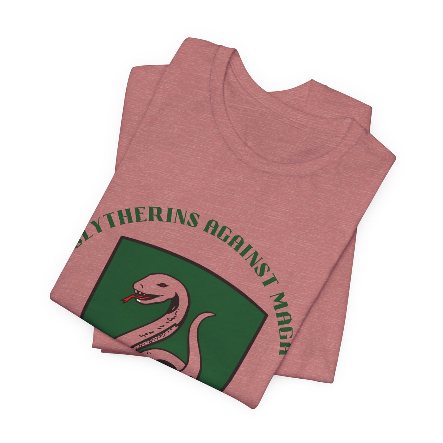 Slytherins Against MAGA T-Shirt — Green Snake Shield Tee