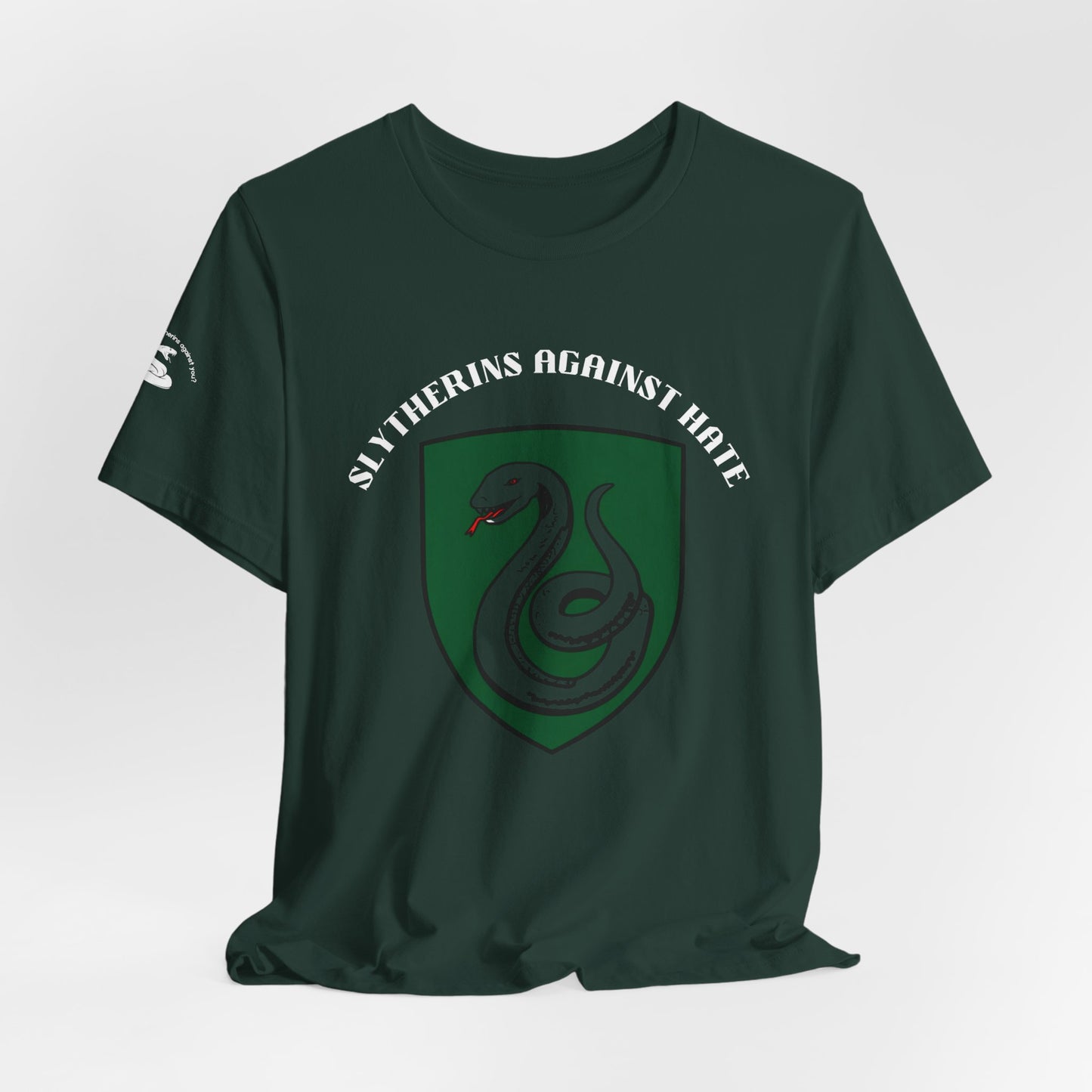 Slytherins Against Hate T-Shirt — Anti-Hate Green Crest Tee