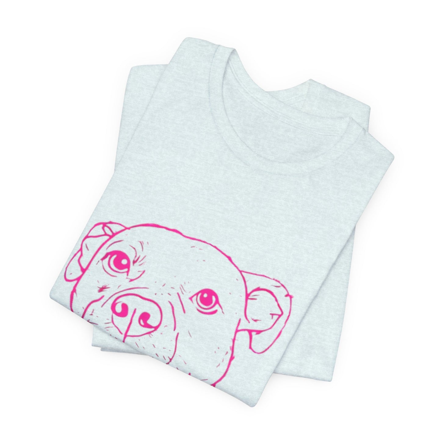 Emotionally Supported Dog T-Shirt — Pink Pit Bull Illustration Tee
