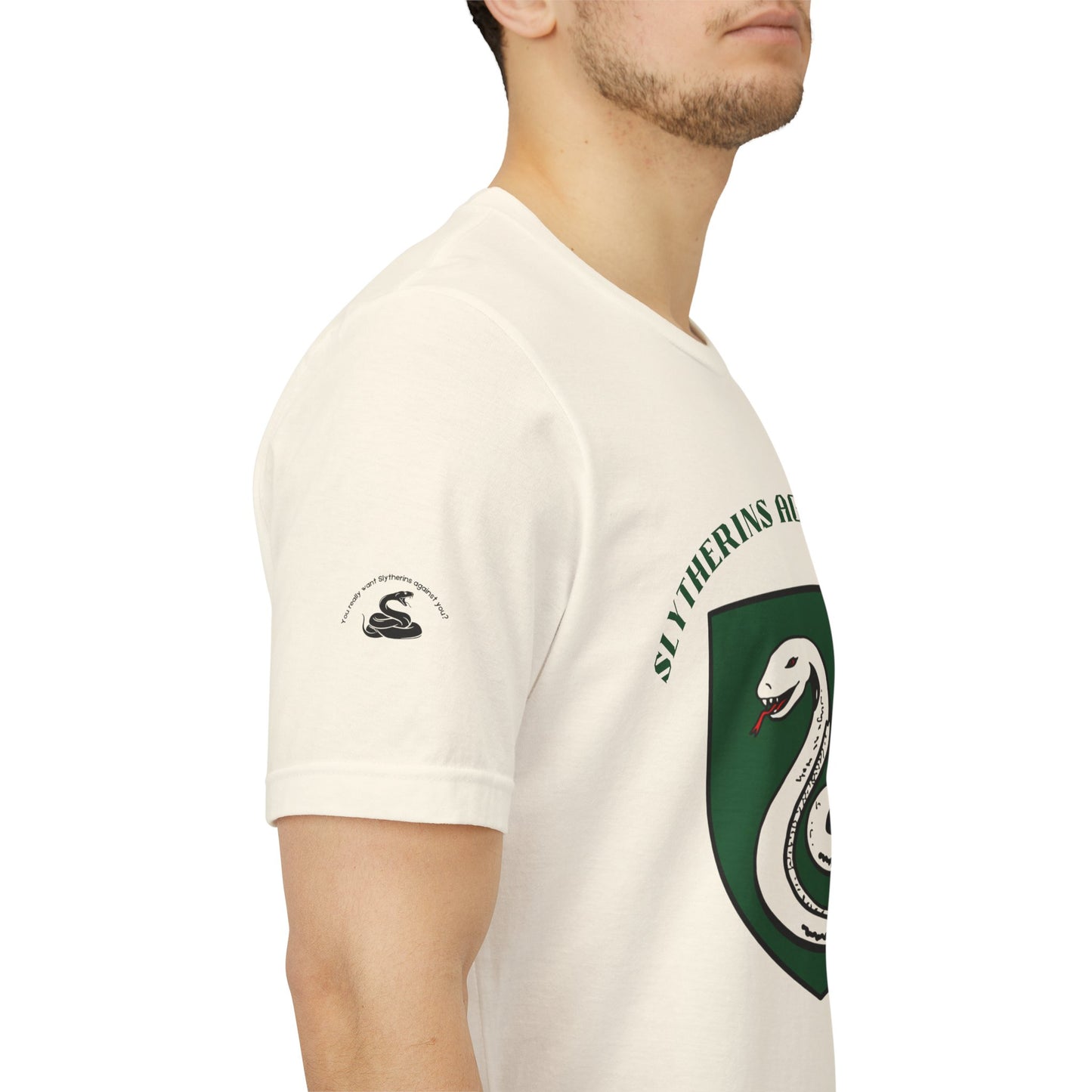 Slytherins Against MAGA T-Shirt — Green Snake Shield Tee