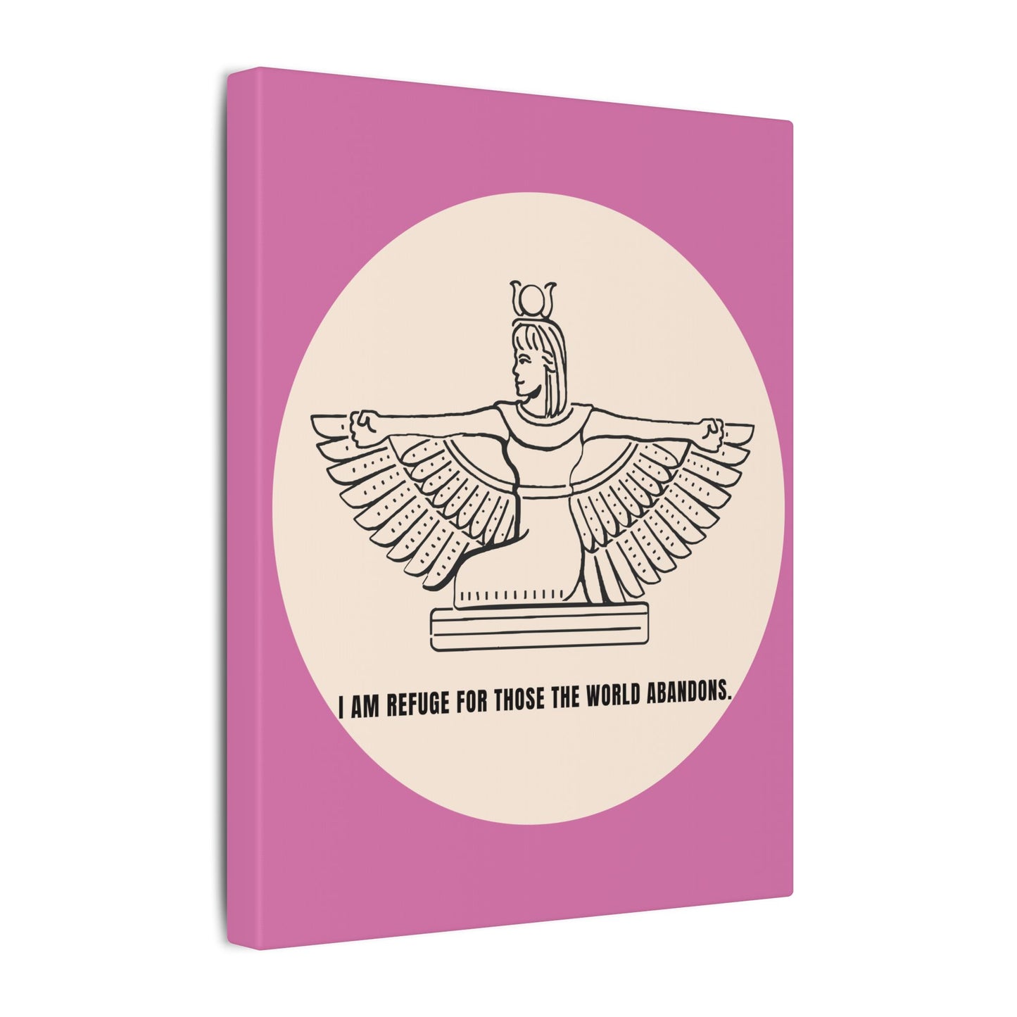 Isis Winged Goddess Canvas Print — “I Am Refuge for Those the World Abandons” Spiritual Wall Art