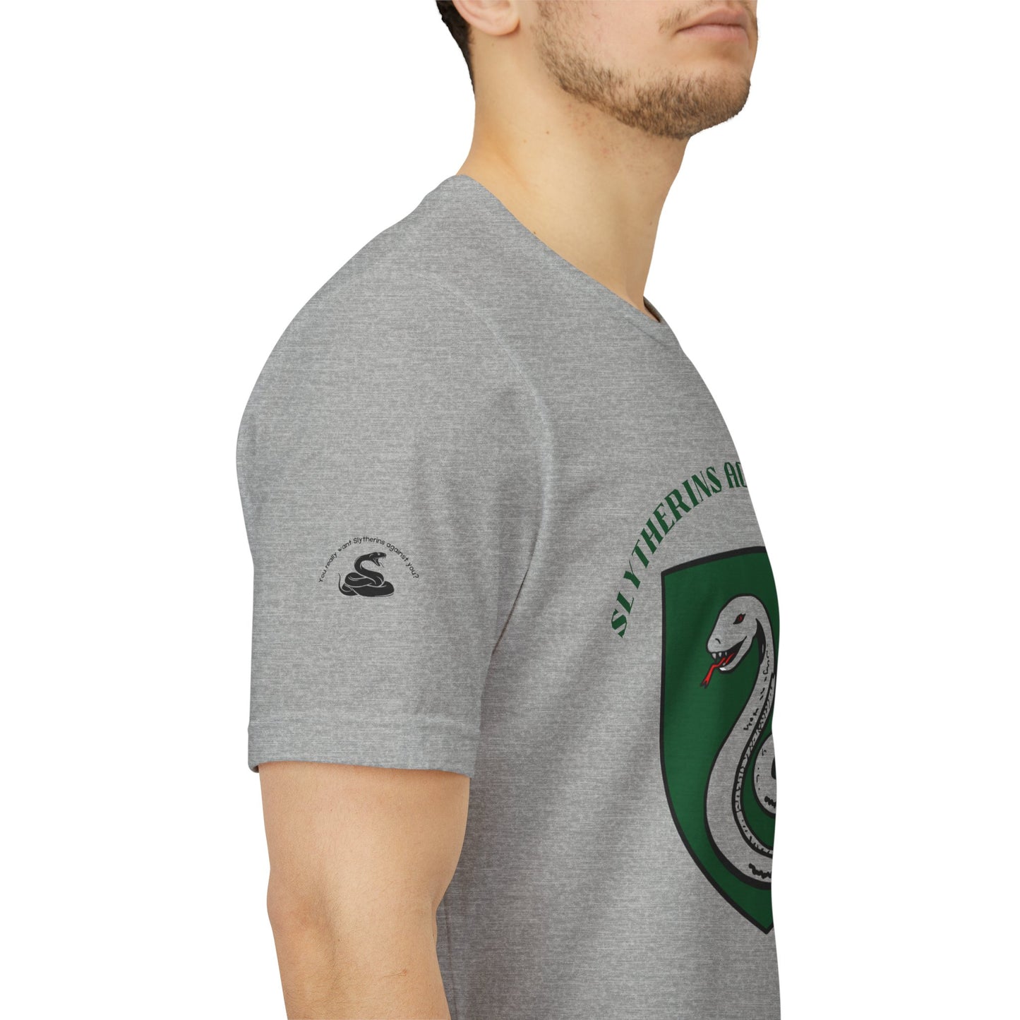 Slytherins Against MAGA T-Shirt — Green Snake Shield Tee