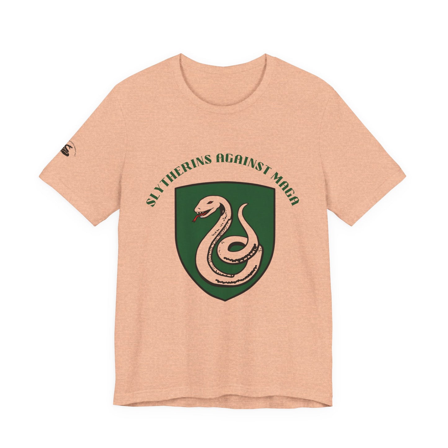 Slytherins Against MAGA T-Shirt — Green Snake Shield Tee