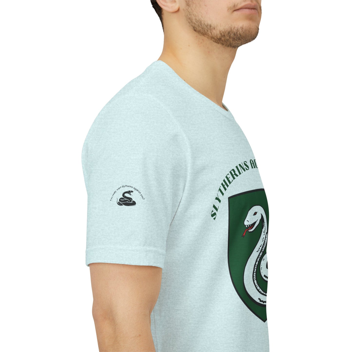 Slytherins Against MAGA T-Shirt — Green Snake Shield Tee