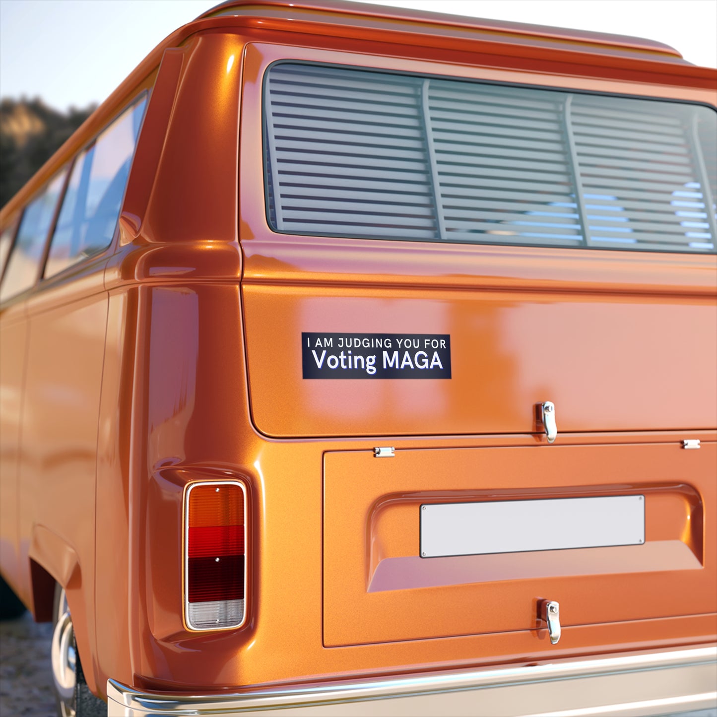 Bumper Sticker — "I Am Judging You for Voting MAGA" Political Statement Sticker