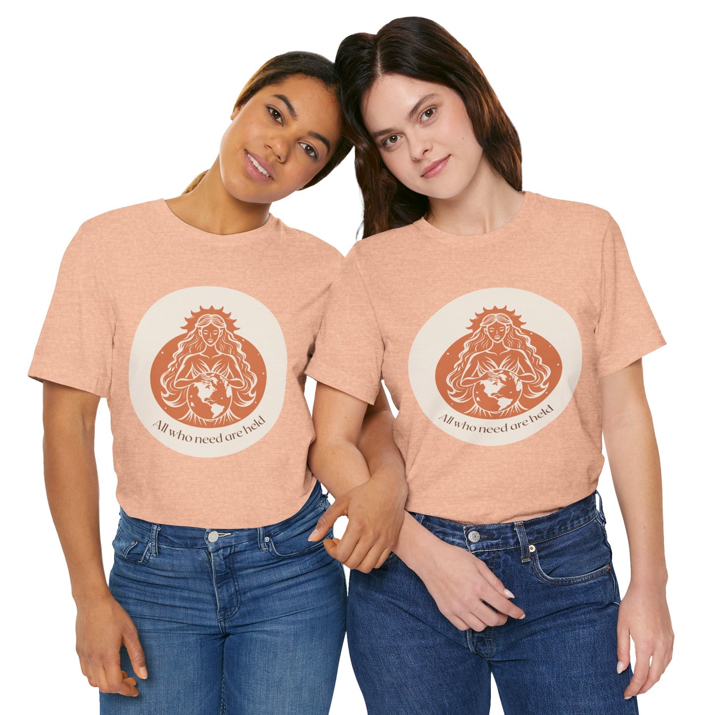 GAIA Tee — "All Who Need Held Are Held" Humanist Goddesses T-Shirt
