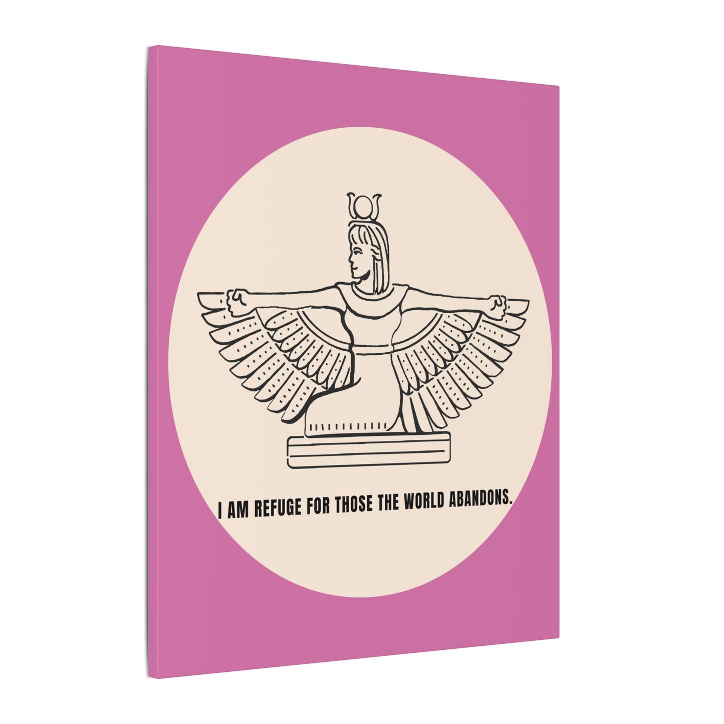 Isis Winged Goddess Canvas Print — “I Am Refuge for Those the World Abandons” Spiritual Wall Art