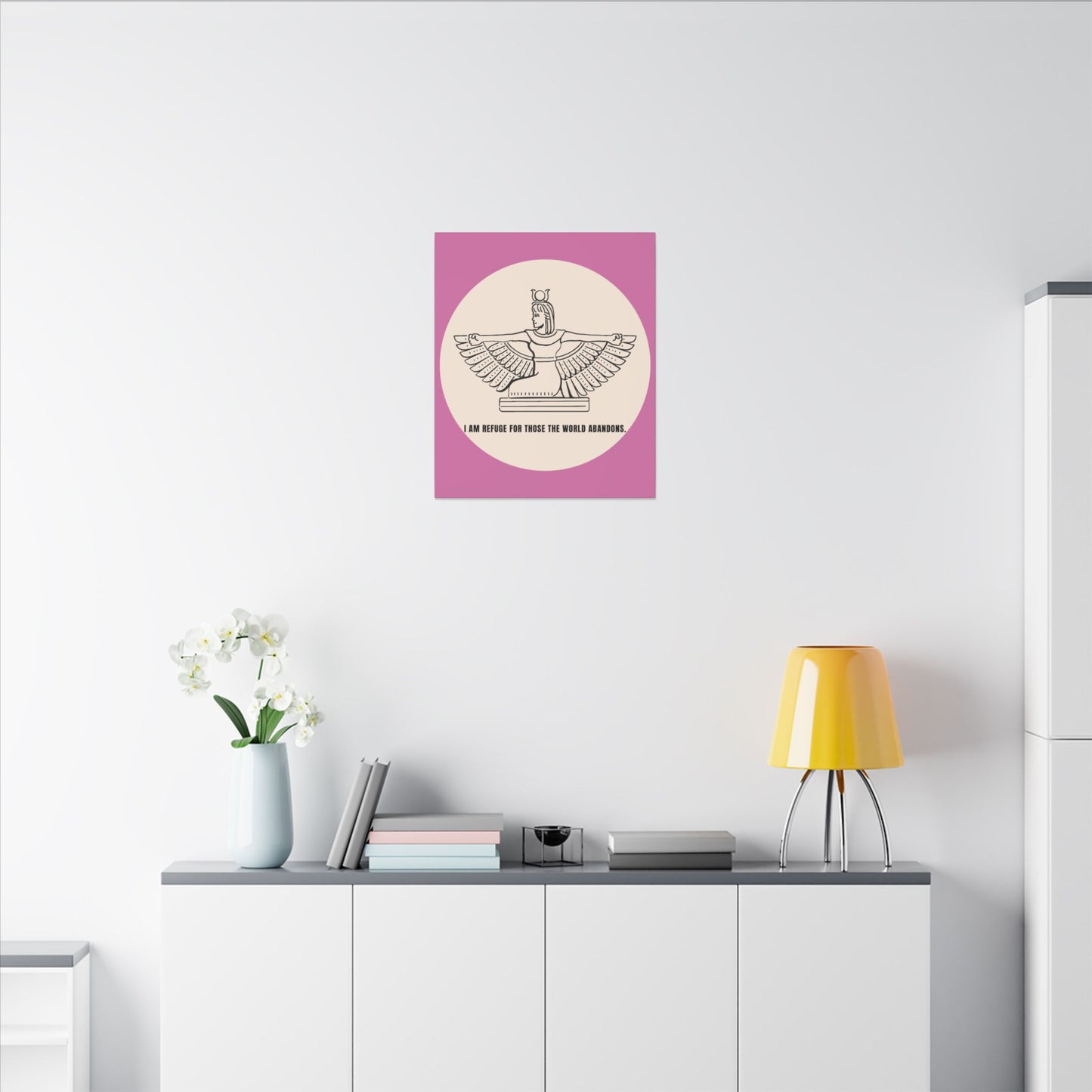 Isis Winged Goddess Canvas Print — “I Am Refuge for Those the World Abandons” Spiritual Wall Art