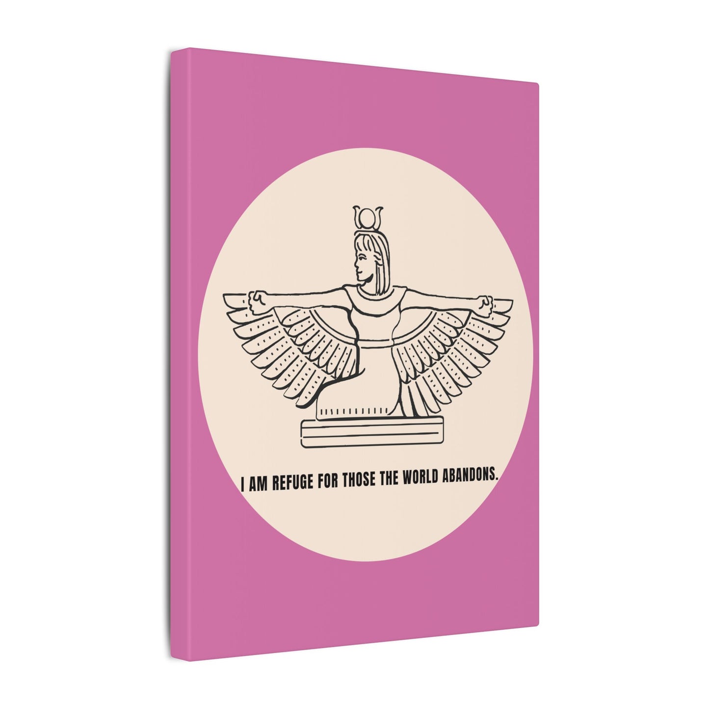 Isis Winged Goddess Canvas Print — “I Am Refuge for Those the World Abandons” Spiritual Wall Art
