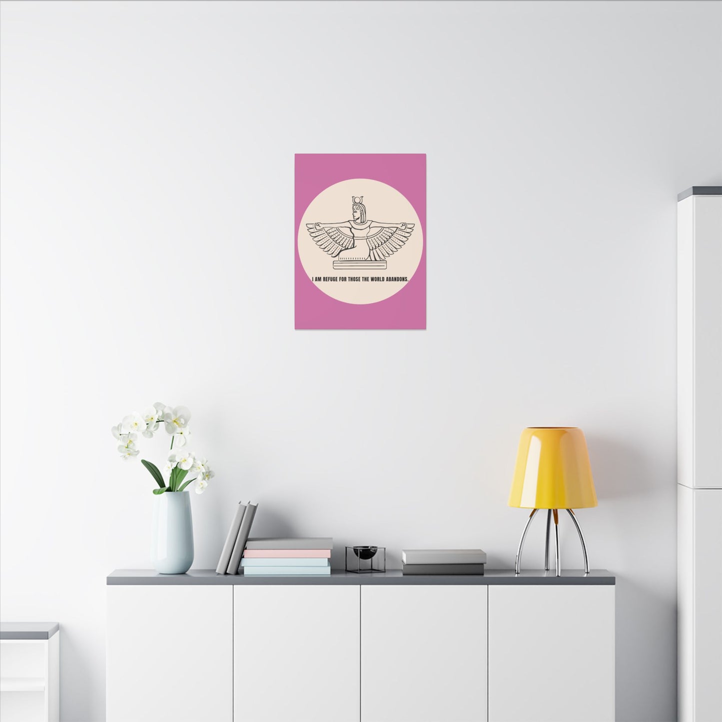 Isis Winged Goddess Canvas Print — “I Am Refuge for Those the World Abandons” Spiritual Wall Art