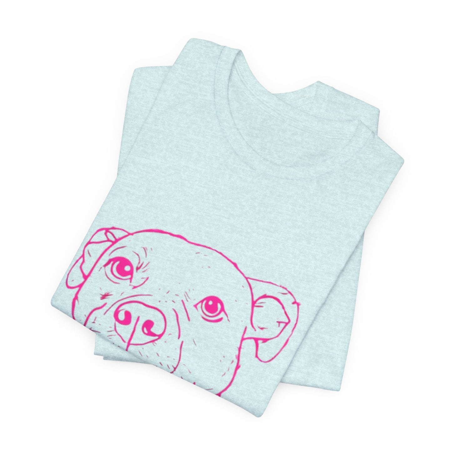 Emotionally Supported Dog T-Shirt — Pink Pit Bull Illustration Tee