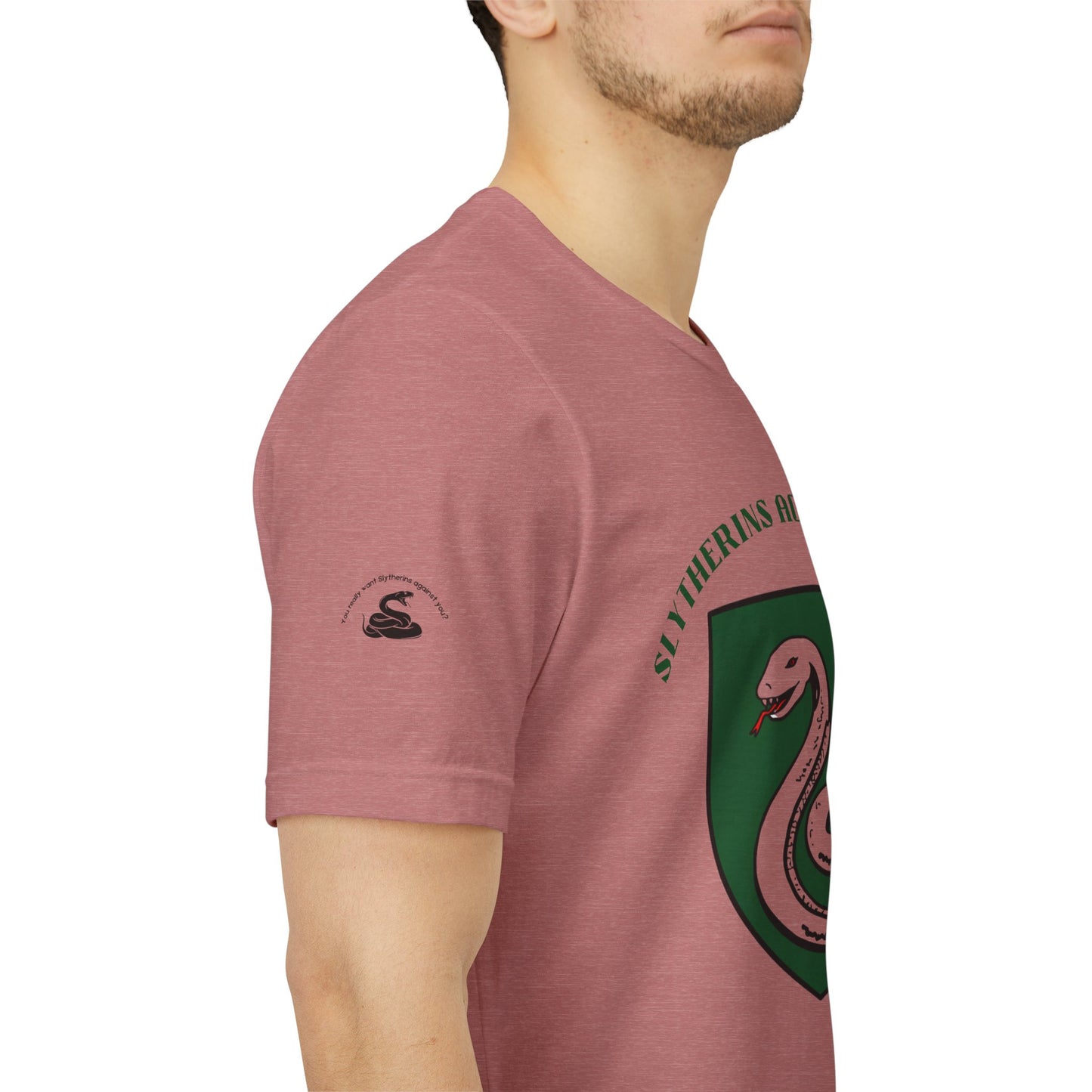 Slytherins Against MAGA T-Shirt — Green Snake Shield Tee
