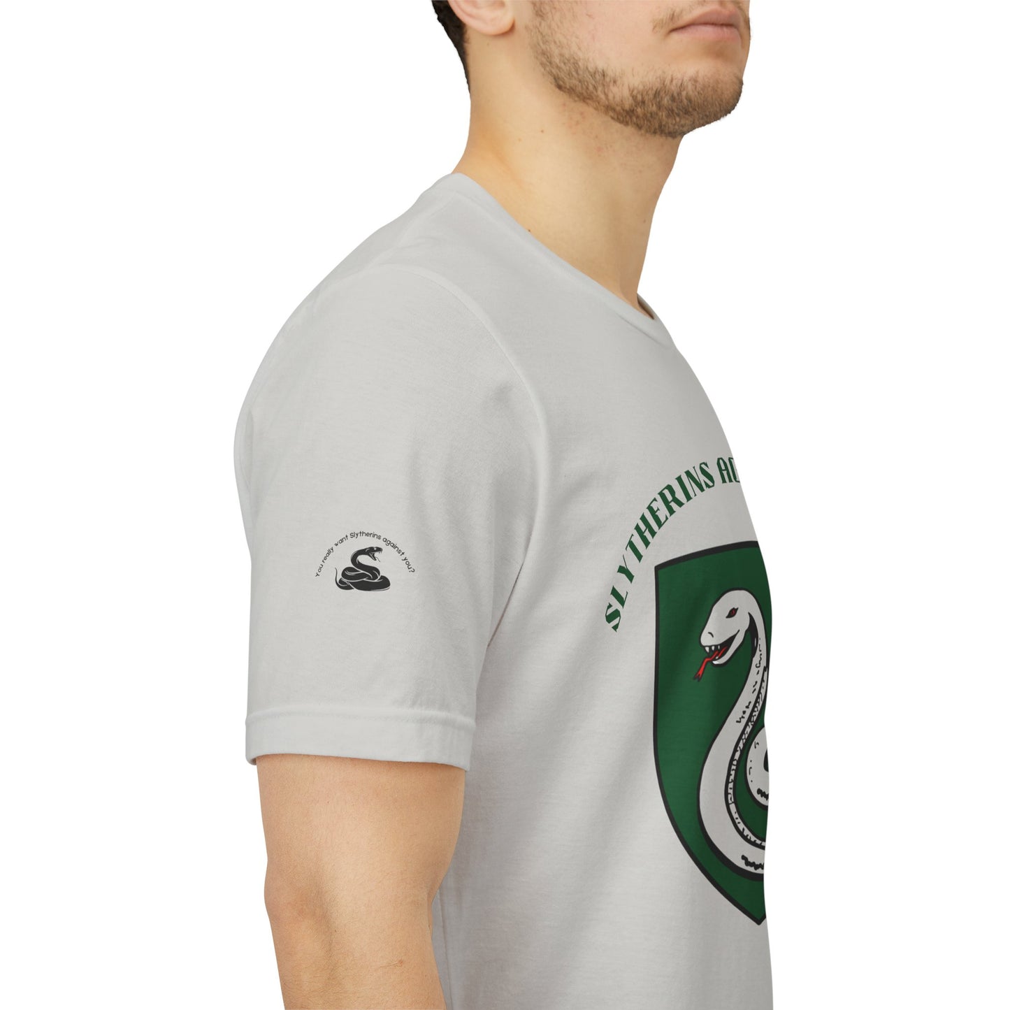 Slytherins Against MAGA T-Shirt — Green Snake Shield Tee