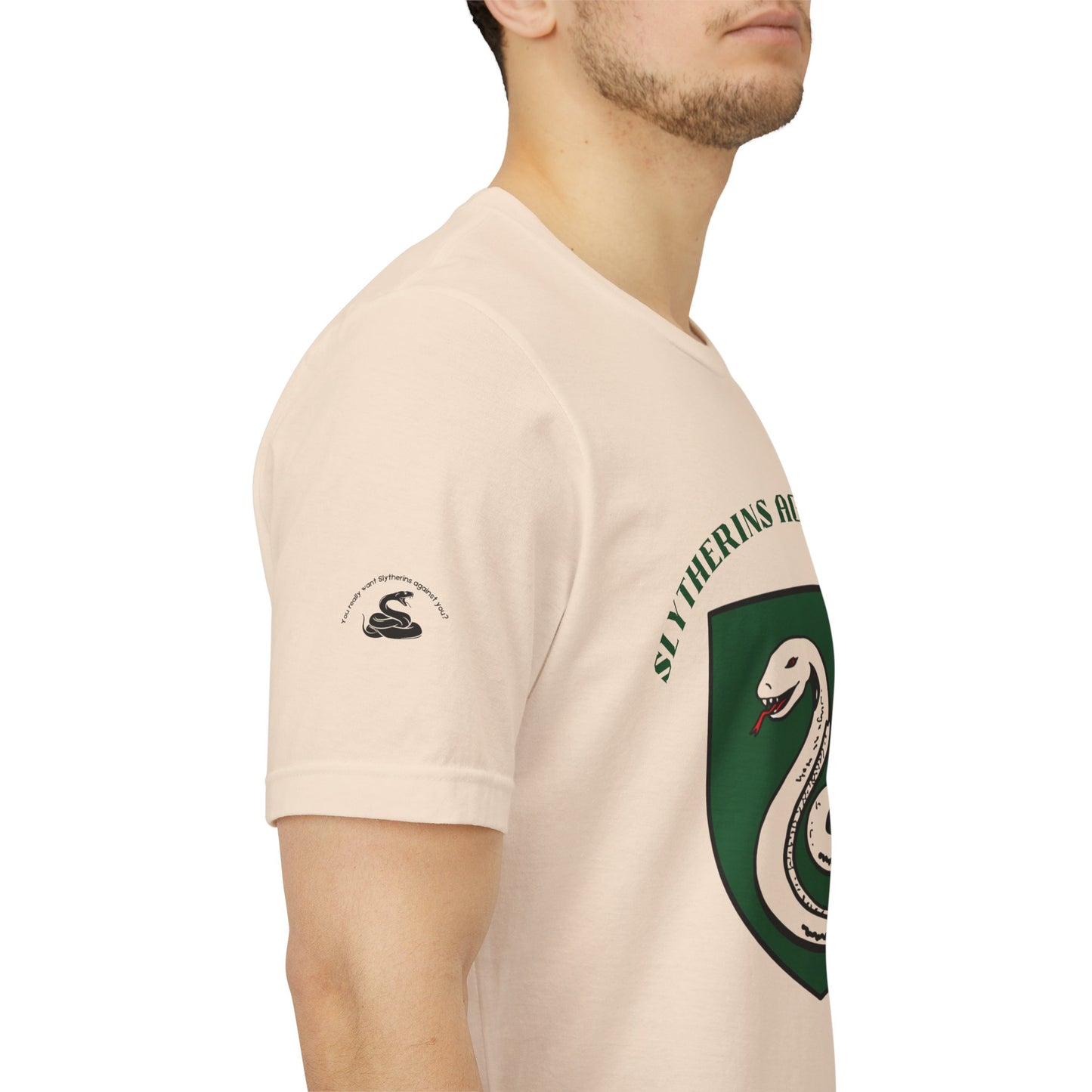 Slytherins Against MAGA T-Shirt — Green Snake Shield Tee