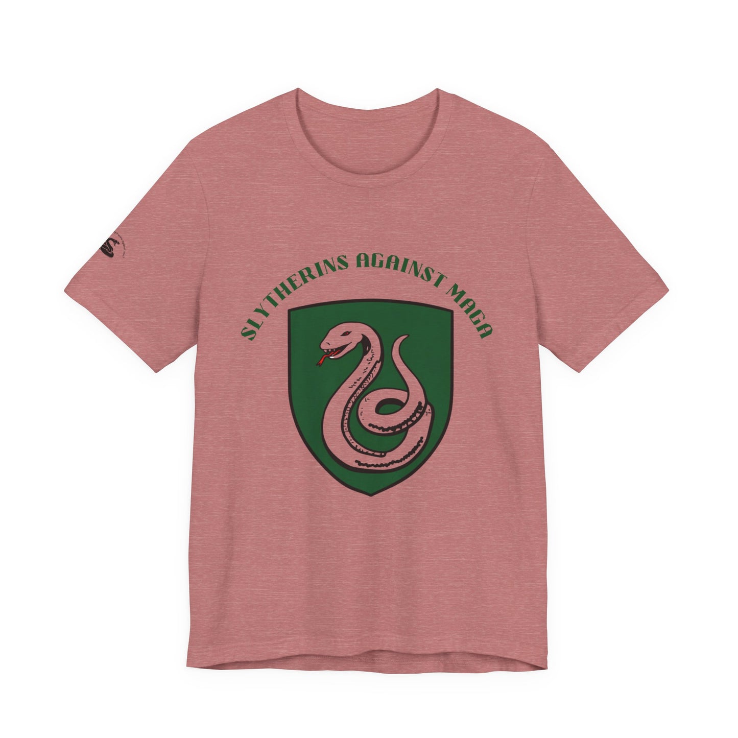Slytherins Against MAGA T-Shirt — Green Snake Shield Tee
