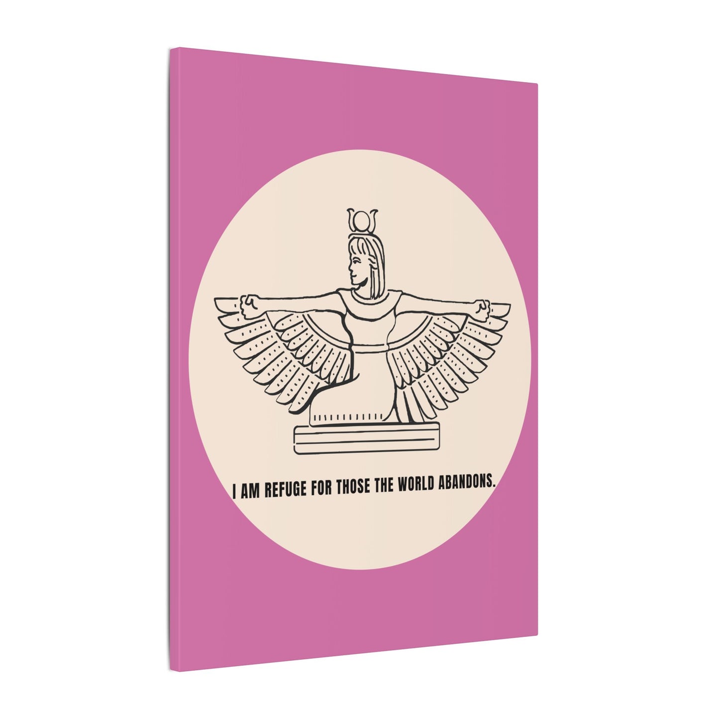 Isis Winged Goddess Canvas Print — “I Am Refuge for Those the World Abandons” Spiritual Wall Art