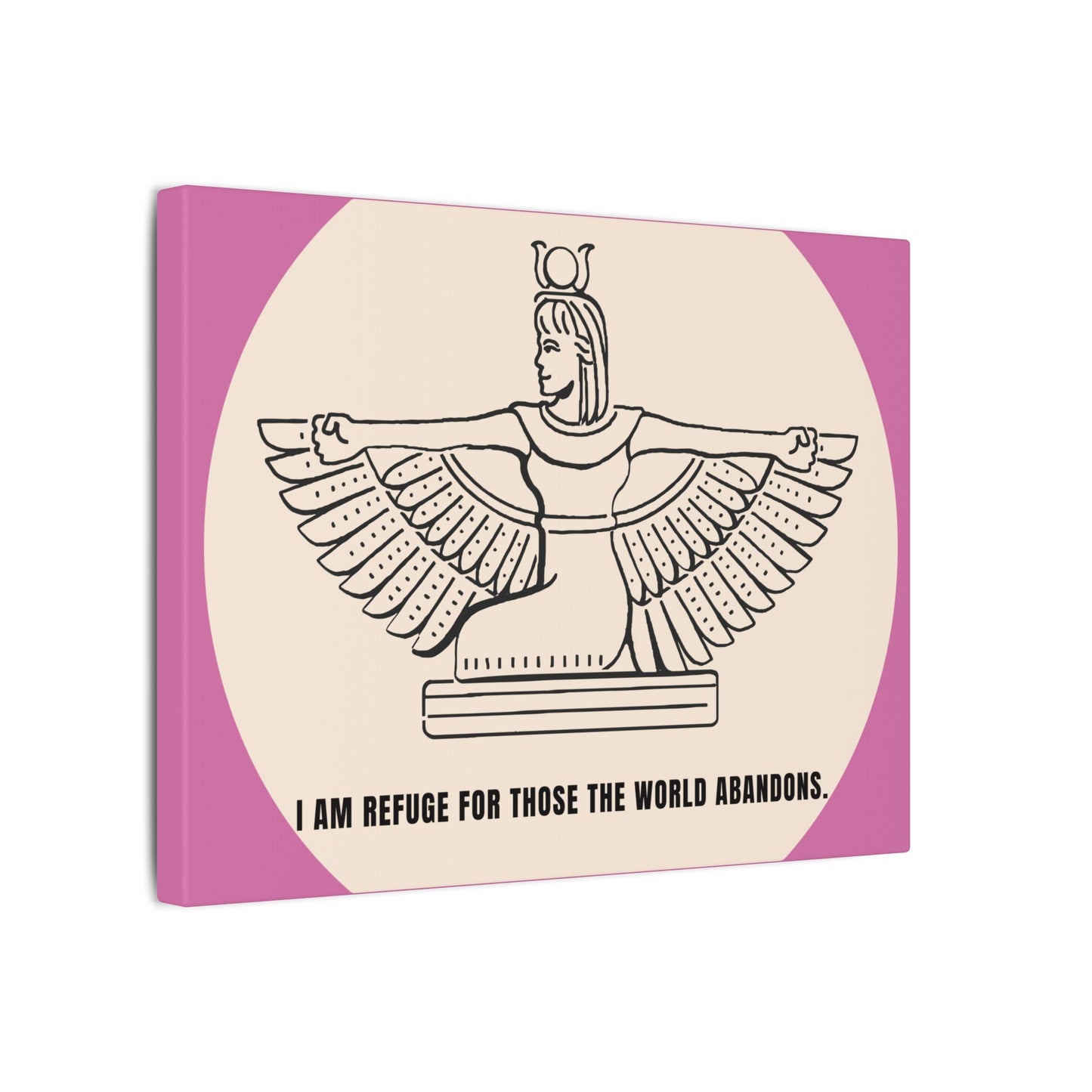 Isis Winged Goddess Canvas Print — “I Am Refuge for Those the World Abandons” Spiritual Wall Art